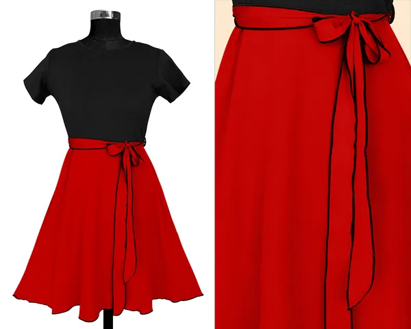 Red_Knitting_And_Stretchable_Western_Dress_For_Women