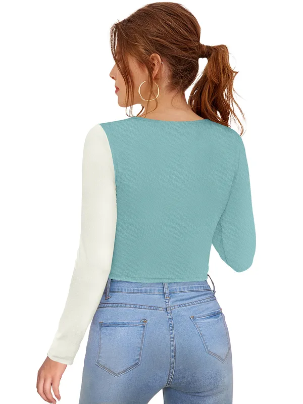 Light_Green_Polyester_Blend_Stylish_Top_For_Women