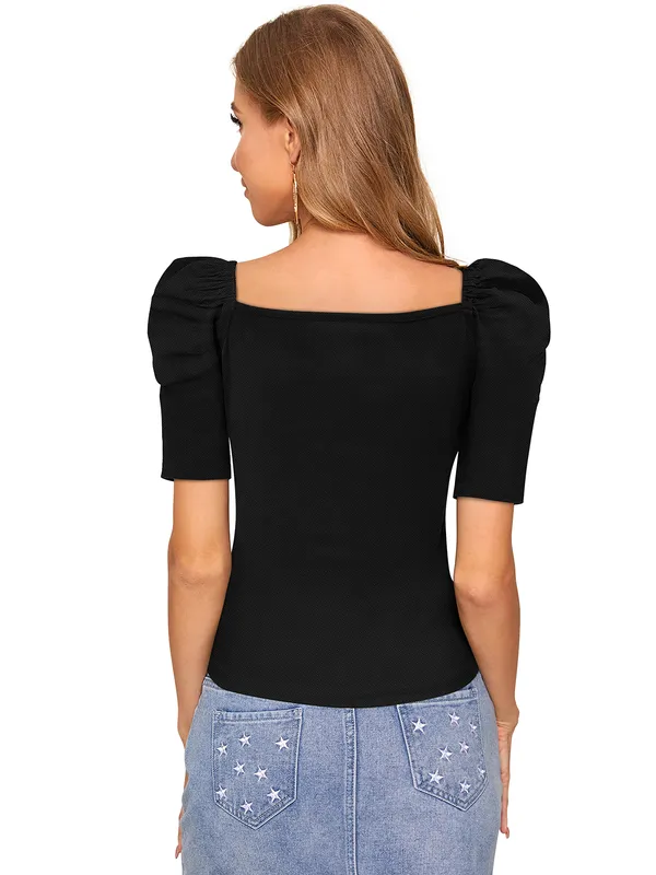 Black_Polyester_Blend_Stylish_Top_For_Women