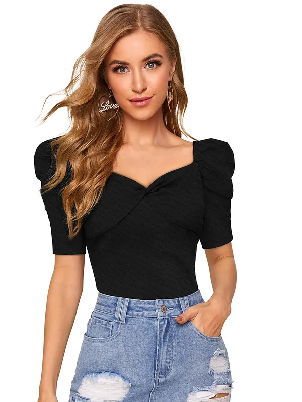 Black_Polyester_Blend_Stylish_Top_For_Women