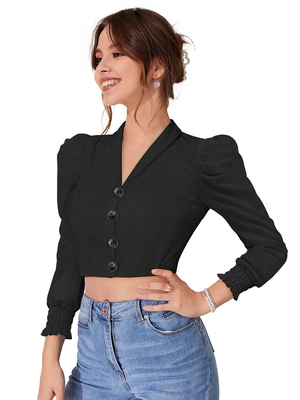 Black_Polyester_Blend_Stylish_Top_For_Women
