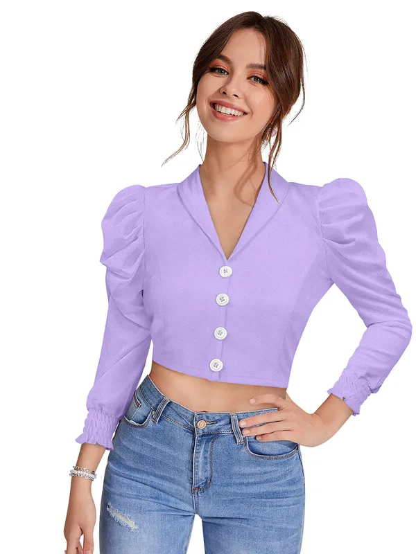 Purple_Polyester_Blend_Stylish_Top_For_Women