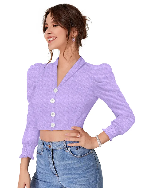 Purple_Polyester_Blend_Stylish_Top_For_Women