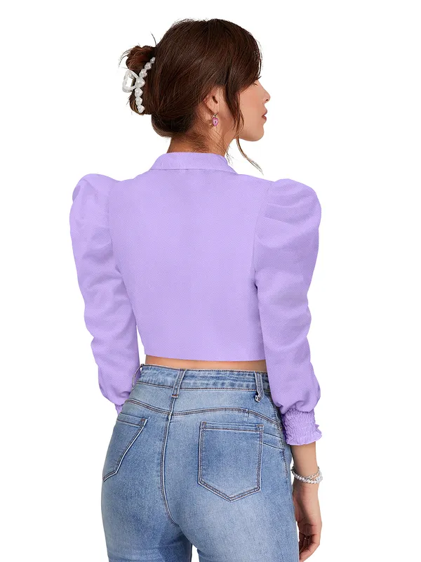 Purple_Polyester_Blend_Stylish_Top_For_Women