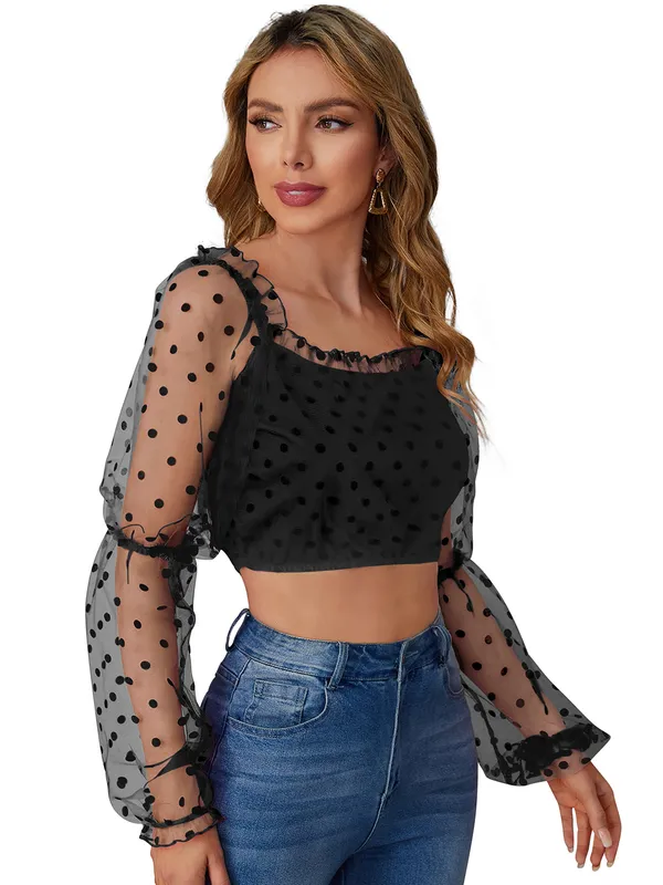 Black_Polyester_Blend_Stylish_Top_For_Women