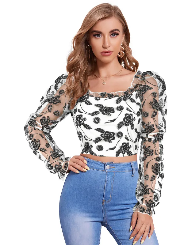 White_Polyester_Blend_Stylish_Top_For_Women