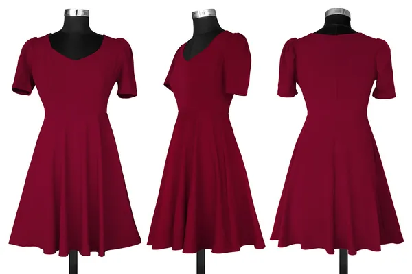 Maroon_Knitting_And_Stretchable_Western_Dress_For_Women