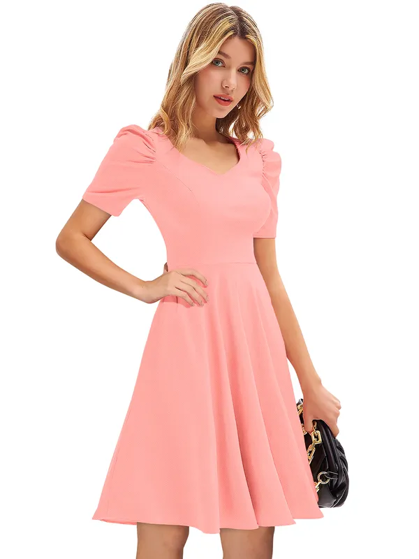 Peach_Knitting_And_Stretchable_Western_Dress_For_Women