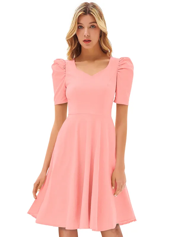 Peach_Knitting_And_Stretchable_Western_Dress_For_Women