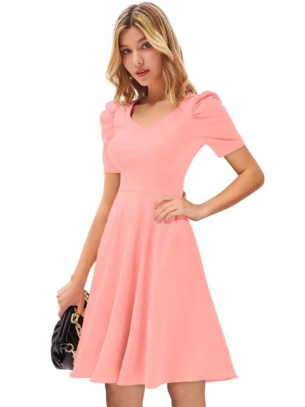 Peach_Knitting_And_Stretchable_Western_Dress_For_Women