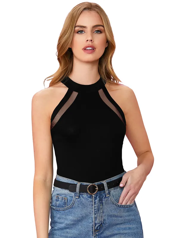 Black_Polyester_Blend_Stylish_Top_For_Women