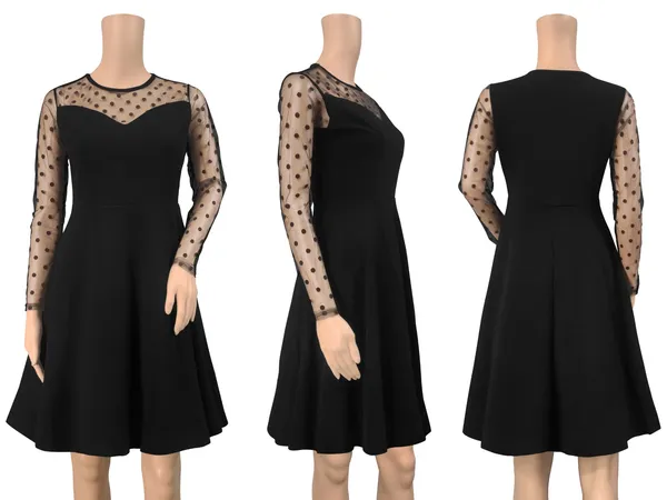 Black_Knitting_And_Stretchable_Western_Dress_For_Women