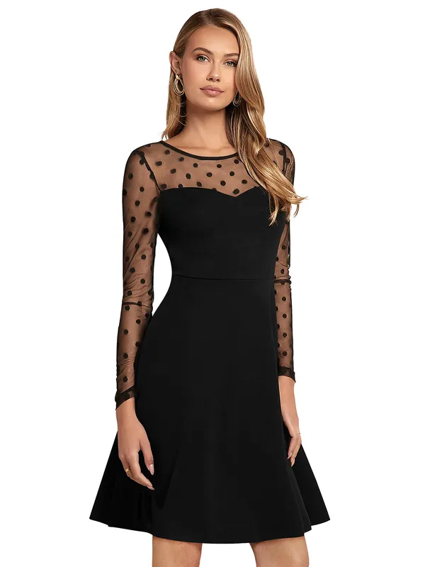 Black_Knitting_And_Stretchable_Western_Dress_For_Women