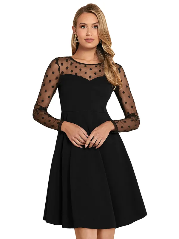 Black_Knitting_And_Stretchable_Western_Dress_For_Women