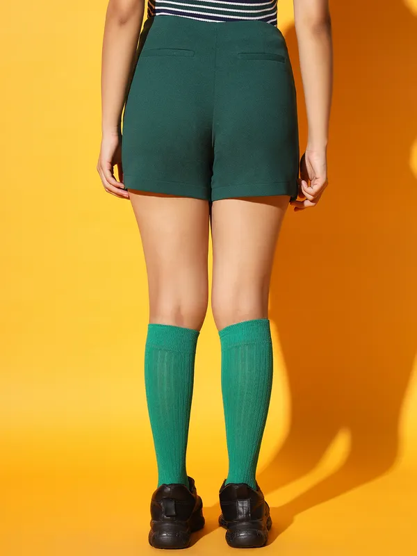 Zastraa_by_Kids_Sassy_&_Posh_Bottle_Green_Scuba_Mini_Asymmetric_Skorts