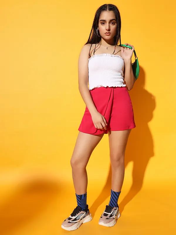 Zastraa_by_Kids_Sassy_&_Posh_Hot_Pink_Girls_High_Waist_Crossover_Mini_Skort