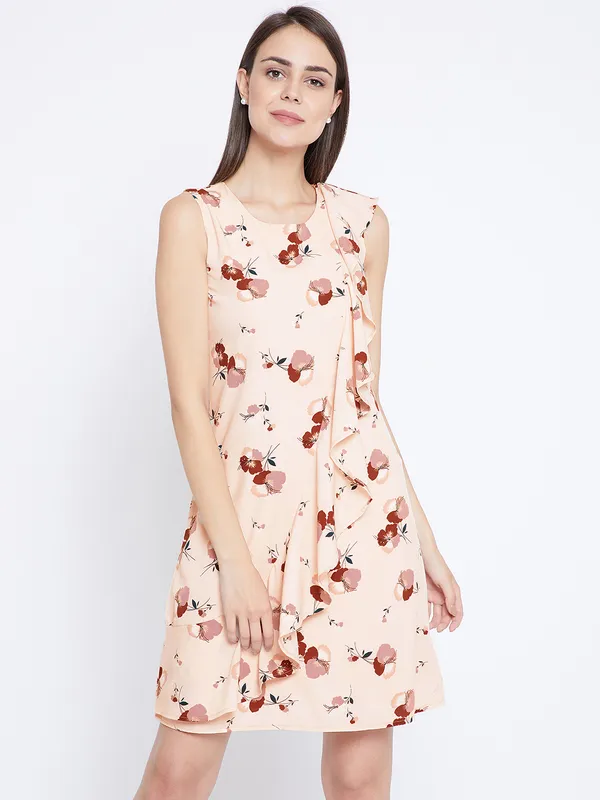 Peach_Western_Floral_Dress