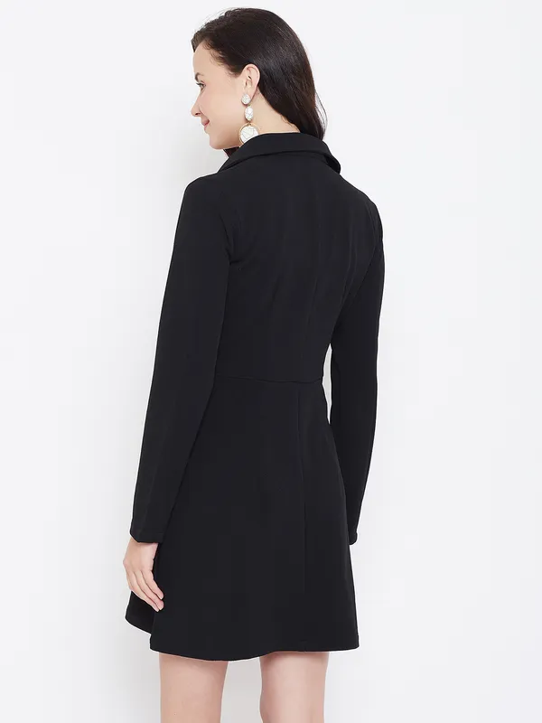 Women_Black_Solid_Blazer_Style_Fit_&_Flare_Dress
