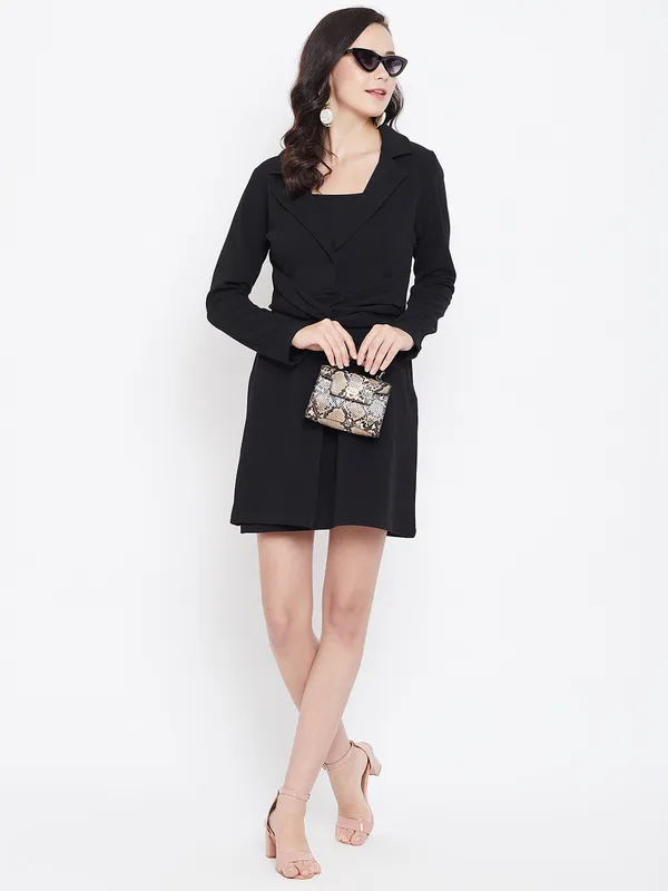 Women_Black_Solid_Blazer_Style_Fit_&_Flare_Dress
