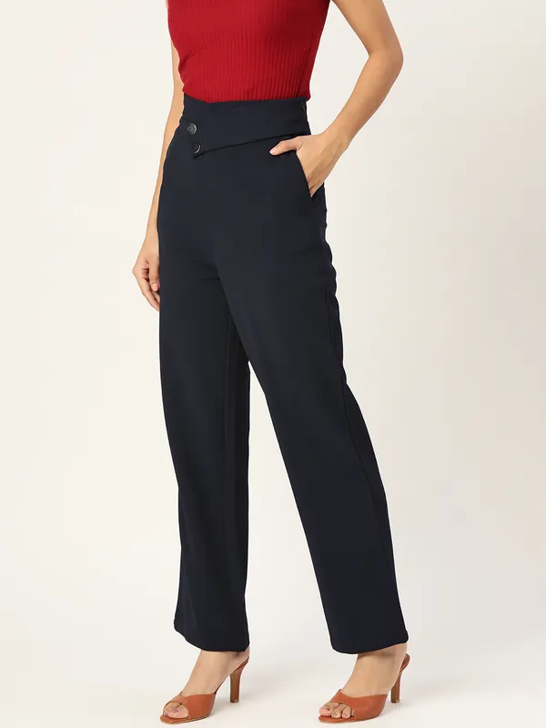 Zastraa_Women_Navy_Blue_Solid_Smart_High-Rise_Parallel_Trousers