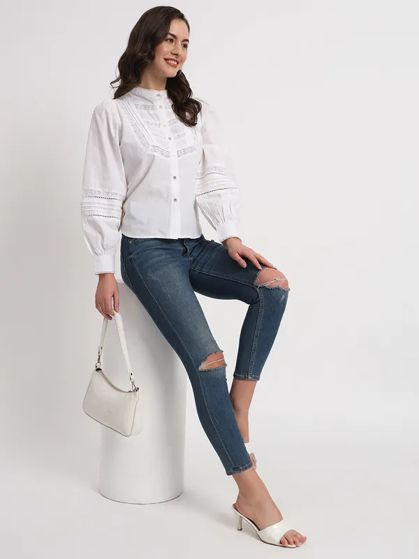 White_Pure_Cotton_Shirt_For_Women