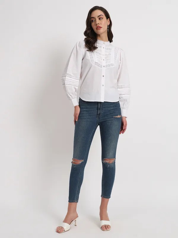 White_Pure_Cotton_Shirt_For_Women