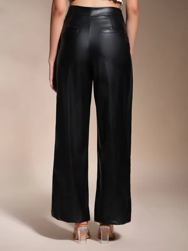 Zastraa_Wrap_Up_PU_Black_Wide_Leg_Korean_Pants
