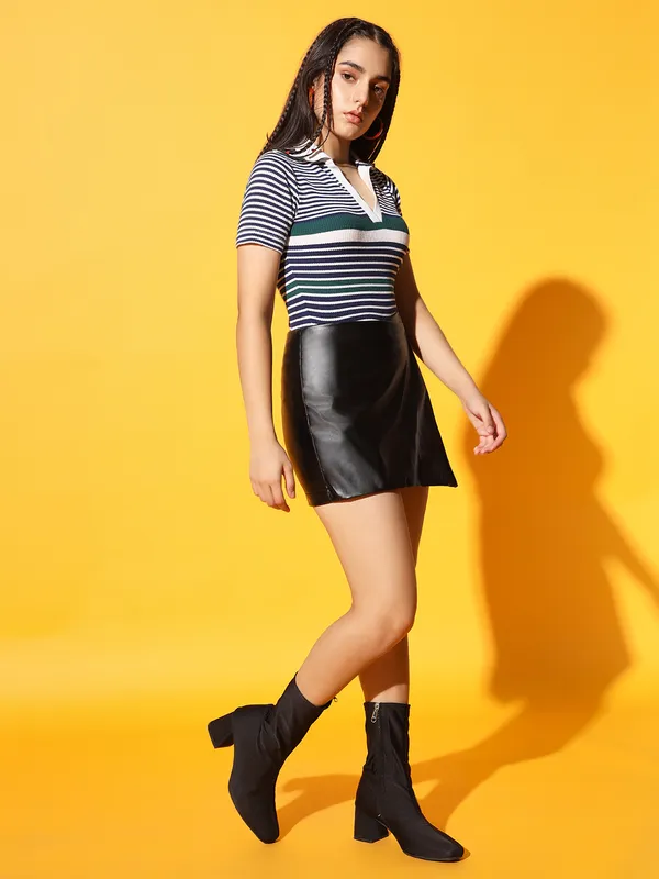 Zastraa_by_Kids_Sassy_&_Posh_Black_PU_Scuba_Mini_Asymmetric_Skorts