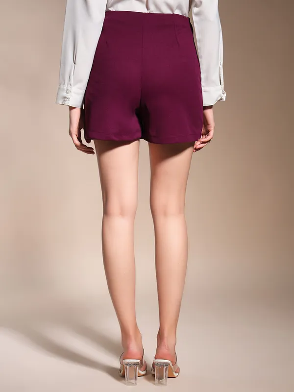 Zastraa_Burgundy_Scuba_Skorts_with_Bow