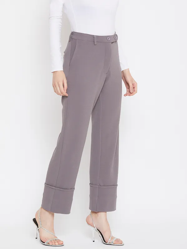 Zastraa_Women_Grey_Regular_Fit_Solid_Parallel_Trousers