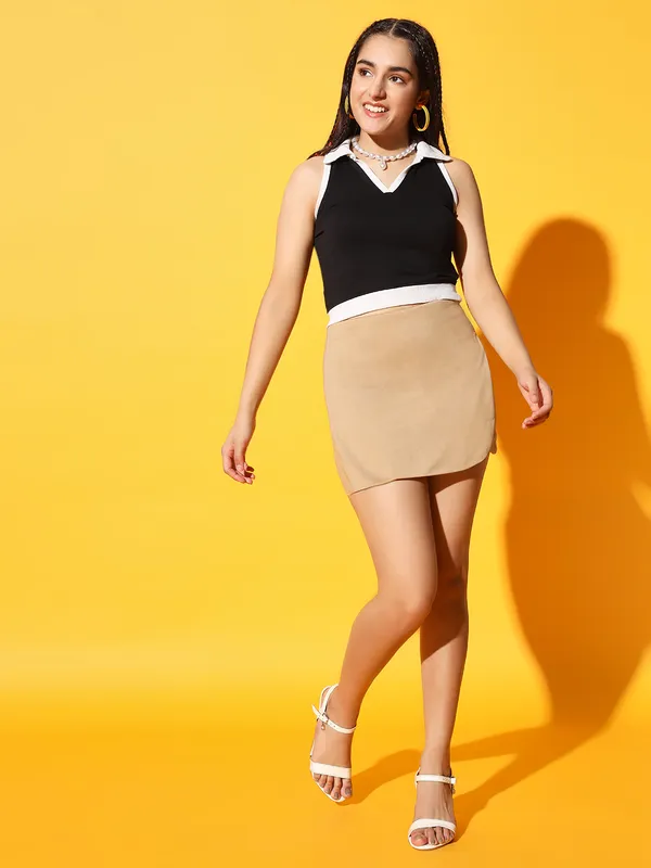 Zastraa_by_Kids_Sassy_&_Posh_Tan_Mini-Length_Skorts
