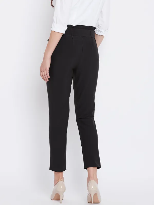 Zastraa_Women_Black_Peg_Trousers