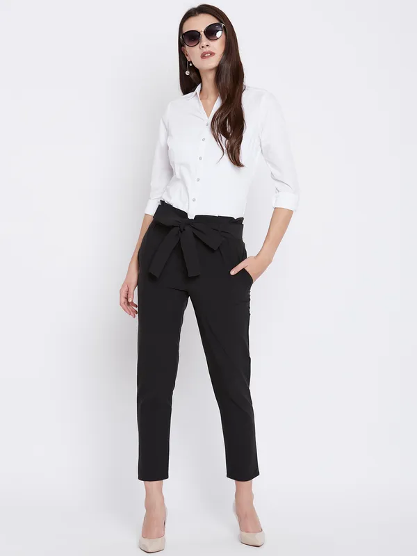 Zastraa_Women_Black_Peg_Trousers
