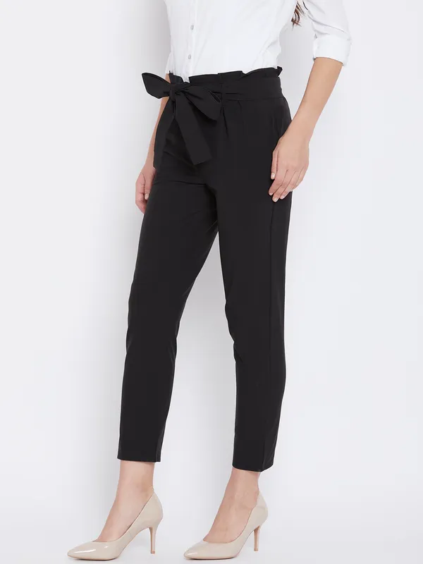 Zastraa_Women_Black_Peg_Trousers