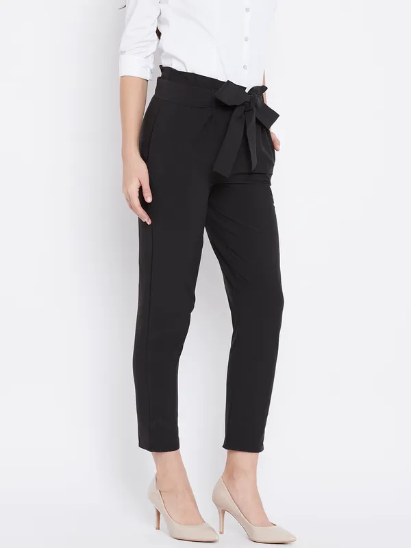 Zastraa_Women_Black_Peg_Trousers