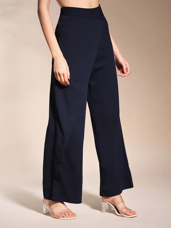 Zastraa_Wrap_Up_Navy_Blue_Wide_Leg_Korean_Pants