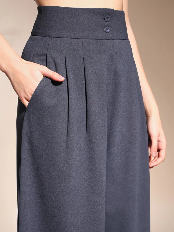 Zastraa_Charcoal_Grey_High_Waist_Darted_Korean_Pants