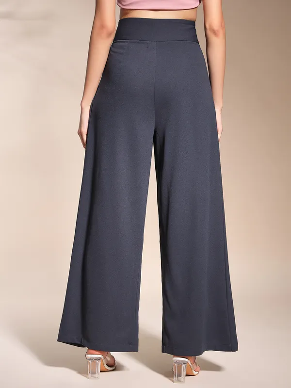 Zastraa_Charcoal_Grey_High_Waist_Darted_Korean_Pants
