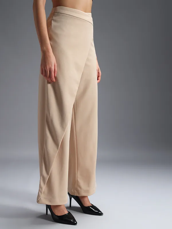 Zastraa_Wrap_Up_Beige_Wide_Leg_Korean_Pants