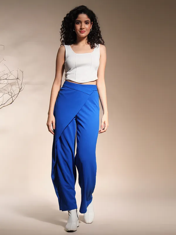 Zastraa_Wrap_Up_Royal_Blue_Wide_Leg_Korean_Pants