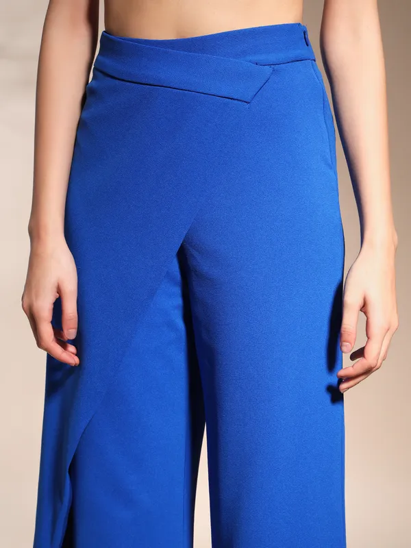 Zastraa_Wrap_Up_Royal_Blue_Wide_Leg_Korean_Pants