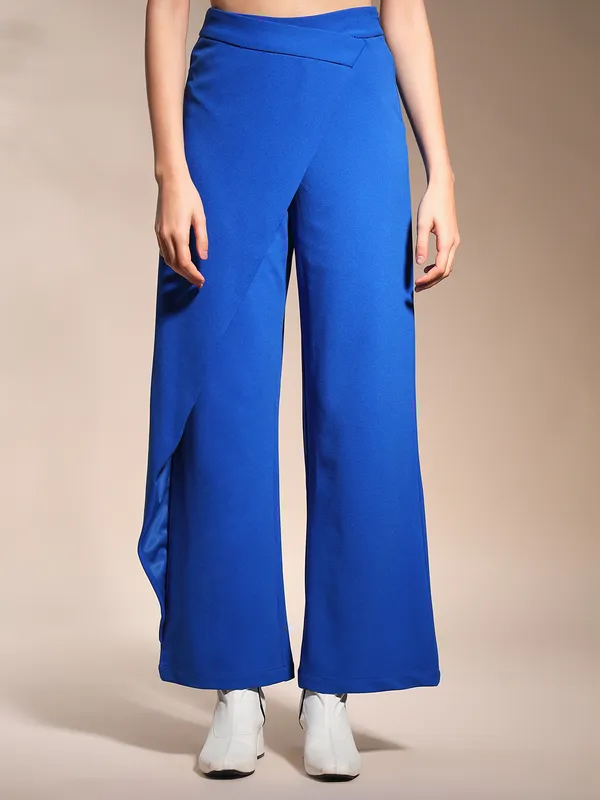 Zastraa_Wrap_Up_Royal_Blue_Wide_Leg_Korean_Pants