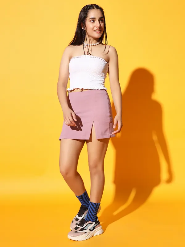 Zastraa_by_Kids_Sassy_&_Posh_Dusty_Pink_side_slit_scuba_mini_skorts