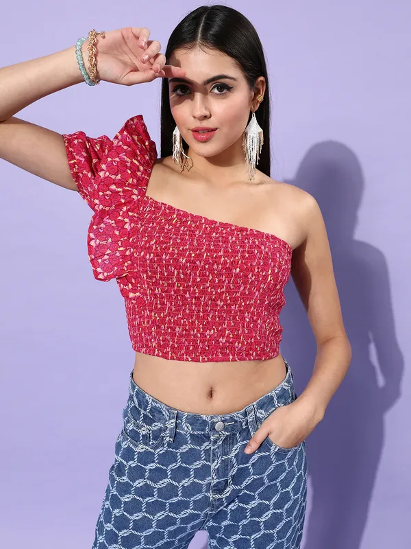 Floral_Printed_Puff_Sleeve_Crop_Top