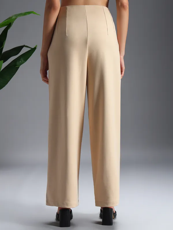 Zastraa_Beige_High_Waist_Culotte_Trouser