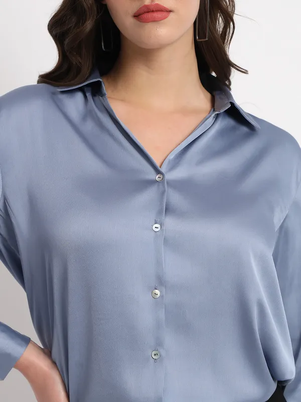 Light_Blue_Satin_Shirt_For_Women