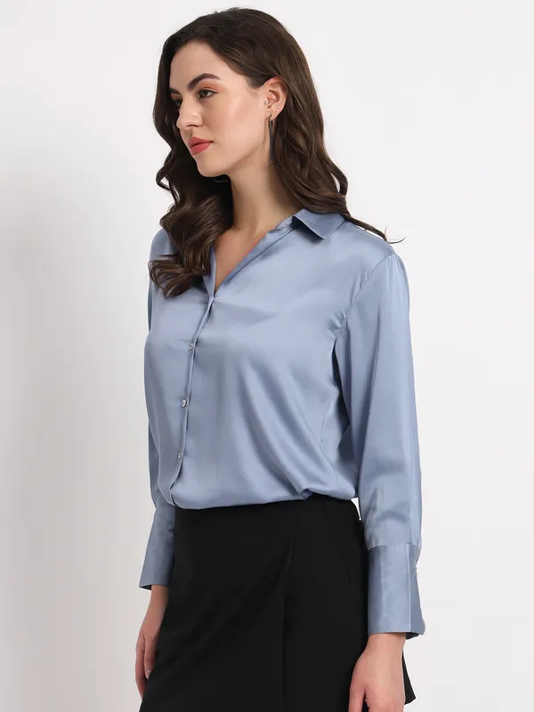 Light_Blue_Satin_Shirt_For_Women