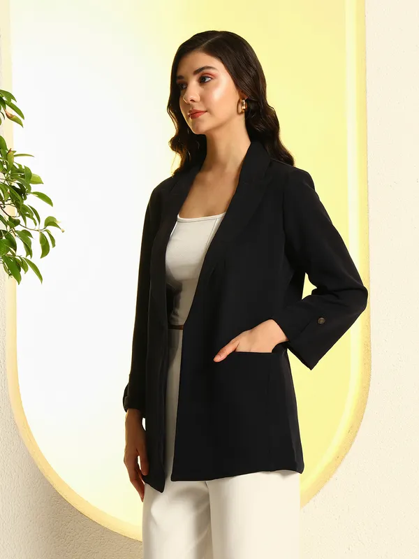 Zastraa_Women_Navy_Blue_Regular-Fit_Front_Open_Coat