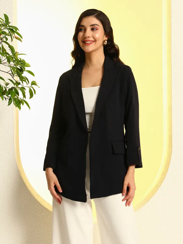 Zastraa_Women_Navy_Blue_Regular-Fit_Front_Open_Coat