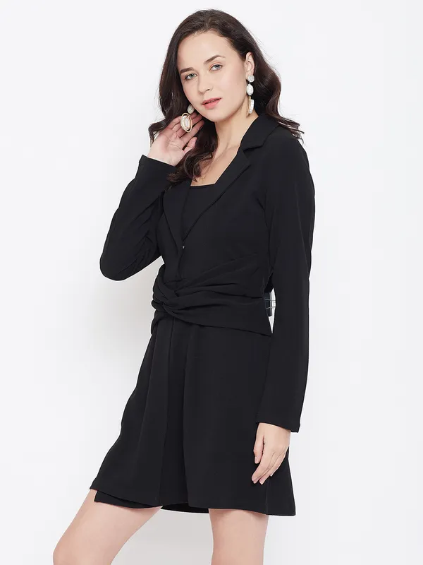 Women_Black_Solid_Shirt_Collar_A-Line_Dress